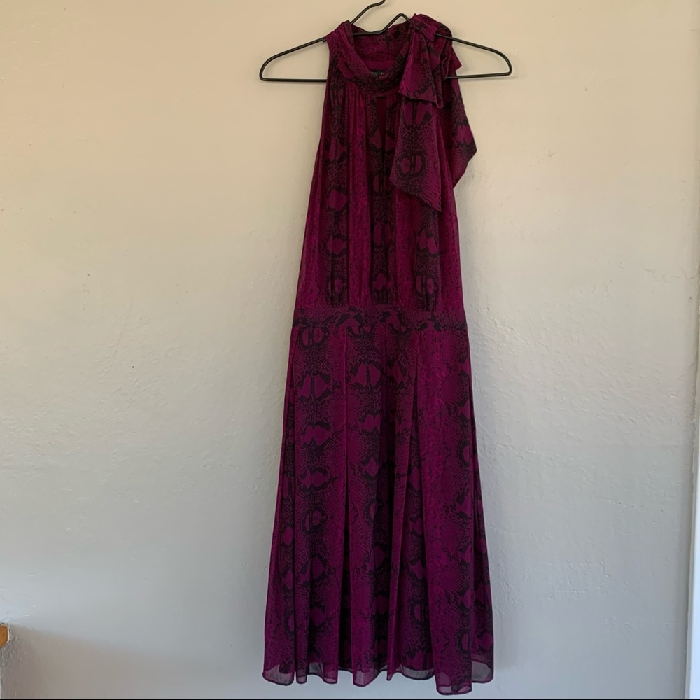 Women's White House Black Market Purple & Black Snake Print Cocktail Dress
